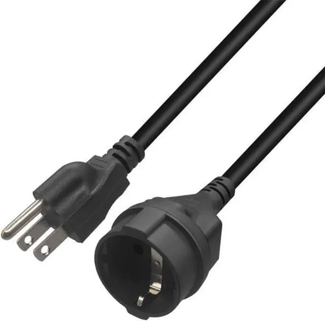 Alt view image 4 of 7 - US 3 Prong 5-15P to Schuko Short Power Cord 1 Foot, European CEE7 Schuko Female to US NEMA 5-15 Plug Short Power Cable, Euro to US Extension Cord, , EU US Plug Adapter