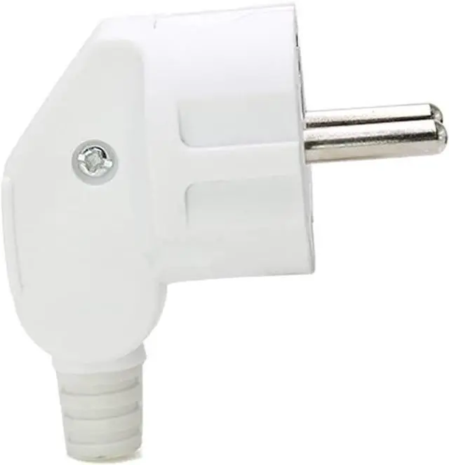 Alt view image 4 of 6 - (2 Pack) White Euro Schuko French Germany 4.8mm Pin DIY Rewireable Power Plug Power Converters, Europlug Receptacles, 90 degree Angle European Cee7 Adapter, White Elbow Plug
