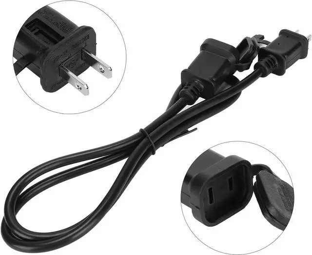 Alt view image 2 of 7 - US 2 Prong Extension Cord with Fuse and Waterproof Cover, Outdoor Extension Cord NEMA 1 15 Male to Female Non Polarized 2 Prong Cord Extender for Christmas Light String Light Extension, UL Listed 3ft