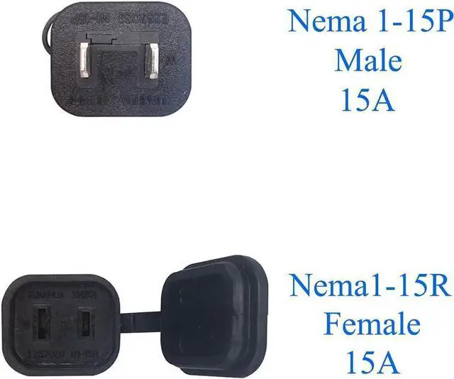 Alt view image 4 of 7 - US 2 Prong Extension Cord with Fuse and Waterproof Cover, Outdoor Extension Cord NEMA 1 15 Male to Female Non Polarized 2 Prong Cord Extender for Christmas Light String Light Extension, UL Listed 3ft
