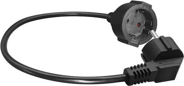 Alt view image 2 of 7 - European 220v Extension Cord Reel, CEE7/7 Schuko Male to Female Type F Short EU Extension Cable, 90 Degree Outlet Adapter Short EU Extension Cord,European Extension Cord,16AWG