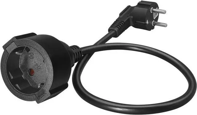 Alt view image 3 of 7 - European 220v Extension Cord Reel, CEE7/7 Schuko Male to Female Type F Short EU Extension Cable, 90 Degree Outlet Adapter Short EU Extension Cord,European Extension Cord,16AWG