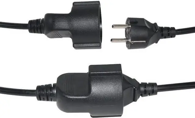 Alt view image 3 of 7 - European 220v Extension Cord Reel, CEE7/7 Schuko Male to Female Type F Short EU Extension Cable, 90 Degree Outlet Adapter Short EU Extension Cord,European Extension Cord,16AWG 3ft Straight Plug
