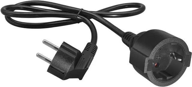 Alt view image 5 of 7 - European 220v Extension Cord Reel, CEE7/7 Schuko Male to Female Type F Short EU Extension Cable, 90 Degree Outlet Adapter Short EU Extension Cord,European Extension Cord,16AWG, 3ft Elbow Plug