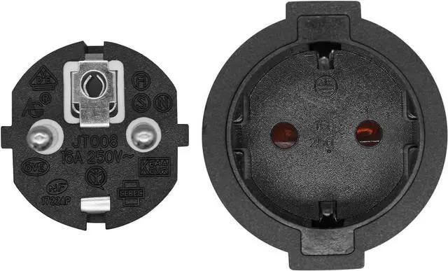 Alt view image 3 of 7 - European 220v Extension Cord Reel, CEE7/7 Schuko Male to Female Type F Long EU Extension Cable, 90 Degree Outlet Adapter Long EU Extension Cord,European Extension Cord,16AWG, 10ft Elbow Plug
