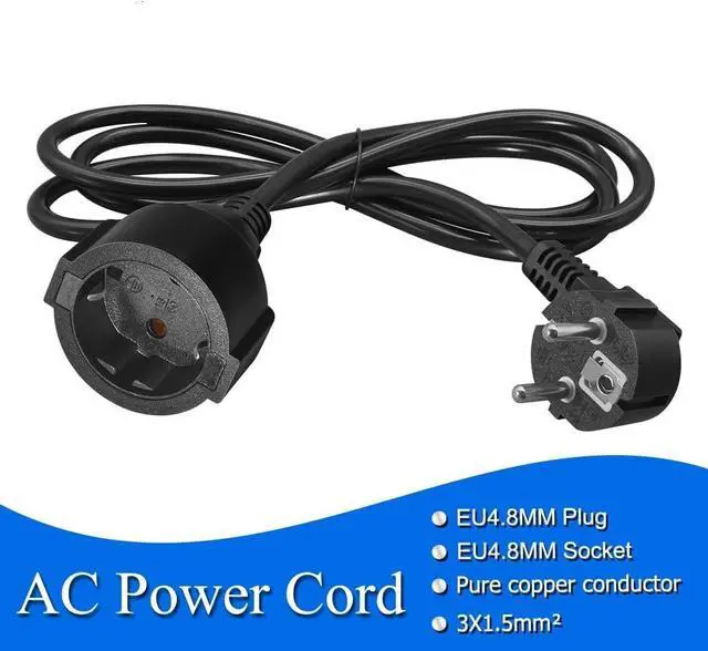 Alt view image 5 of 7 - European 220v Extension Cord Reel, CEE7/7 Schuko Male to Female Type F Long EU Extension Cable, 90 Degree Outlet Adapter Long EU Extension Cord,European Extension Cord,16AWG, 10ft Elbow Plug