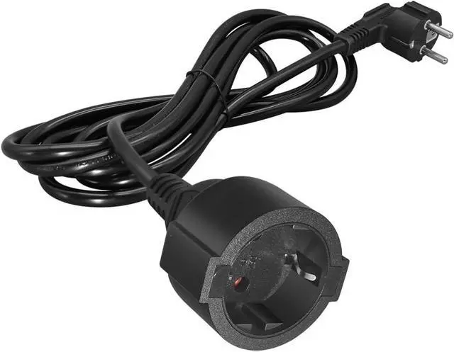 Alt view image 2 of 7 - European 220v Extension Cord Reel, CEE7/7 Schuko Male to Female Type F Long EU Extension Cable, 90 Degree Outlet Adapter Long EU Extension Cord,European Extension Cord,16AWG, 10ft Elbow Plug