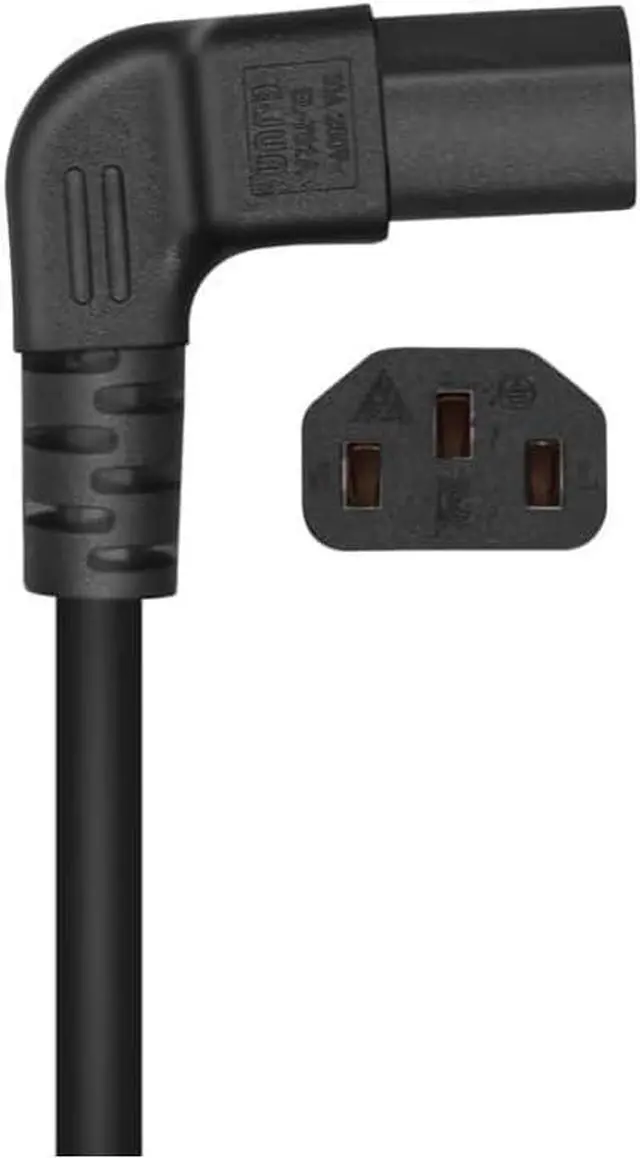 Alt view image 3 of 7 - NEMA 5-15P to C13 Elbow Plug Power Cord PC,USA Standard 3 Prong Plug to 90-Degree Up Angle C13 Power Cord PC, IEC Power Cable Computer Power Cable,18AWG,6ft/1.8m