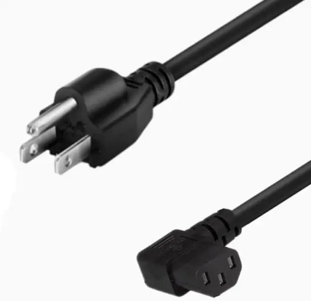Main image of NEMA 5-15P to C13 Power Cord Elbow Plug,USA 3Prong Male to Right Angle IEC C13 Power Cord PC,C13 C14 Cable Computer Power Cable Replacement,18AWG, 6ft/1.8m