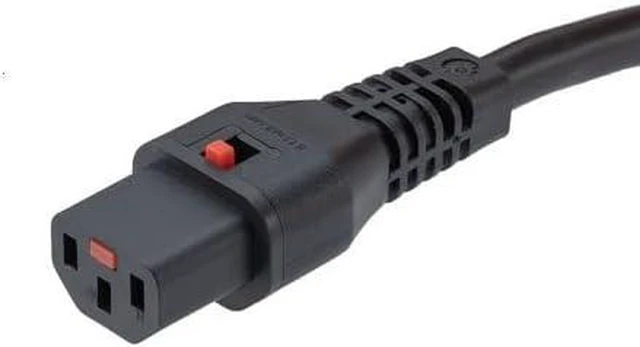 Alt view image 6 of 7 - Tekit C14 to Locking C13 IEC Lock Power Cord Plug, IEC320 C14 to C13 with Lock 10A/250V, Computer Power Extension Cable Replacement,C13 C14 Cable,16AWG,6ft/1.8m ,Black