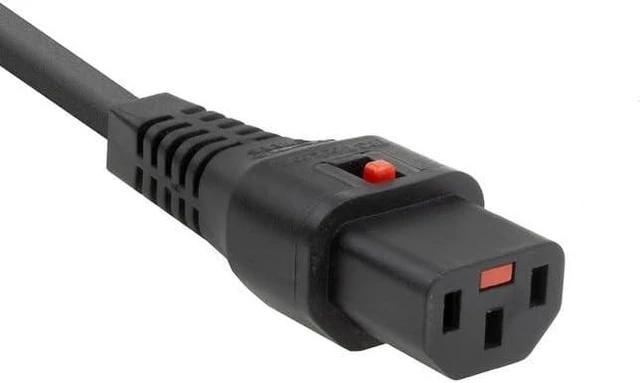 Alt view image 3 of 7 - Tekit C14 to Locking C13 IEC Lock Power Cord Plug, IEC320 C14 to C13 with Lock 10A/250V, Computer Power Extension Cable Replacement,C13 C14 Cable,16AWG,6ft/1.8m ,Black