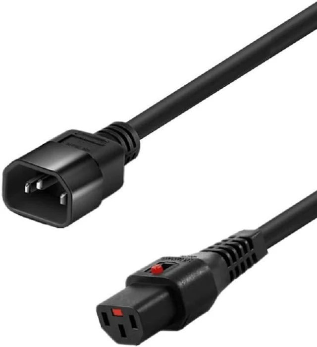 Main image of Tekit C14 to Locking C13 IEC Lock Power Cord Plug, IEC320 C14 to C13 with Lock 10A/250V, Computer Power Extension Cable Replacement,C13 C14 Cable,16AWG,6ft/1.8m ,Black