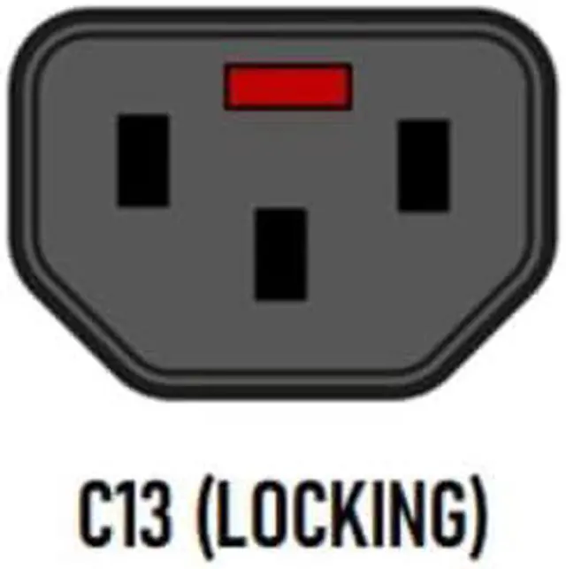 Alt view image 6 of 6 - Tekit C14 to Locking C13 IEC Lock Power Cord Plug, IEC320 C14 to C13 with Lock 10A/250V, Computer Power Extension Cable Replacement,C13 C14 Cable,16AWG,3ft/1m ,Red