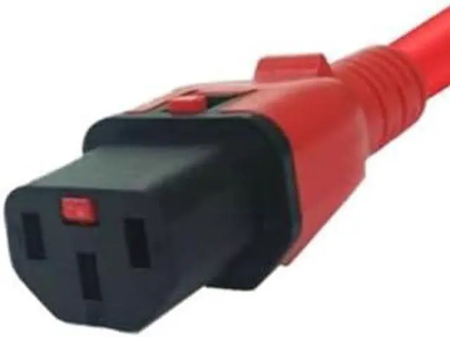 Alt view image 3 of 6 - Tekit C14 to Locking C13 IEC Lock Power Cord Plug, IEC320 C14 to C13 with Lock 10A/250V, Computer Power Extension Cable Replacement,C13 C14 Cable,16AWG,6ft/1.8m ,Red