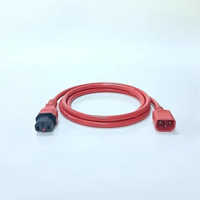 Alt view image 6 of 6 - Tekit C14 to Locking C13 IEC Lock Power Cord Plug, IEC320 C14 to C13 with Lock 10A/250V, Computer Power Extension Cable Replacement,C13 C14 Cable,16AWG,6ft/1.8m ,Red