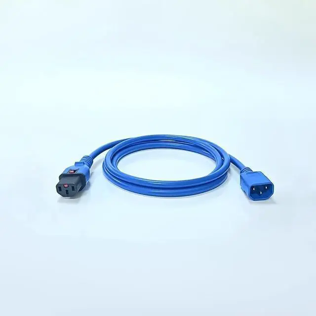 Alt view image 6 of 6 - Tekit C14 to Locking C13 IEC Lock Power Cord Plug, IEC320 C14 to C13 with Lock 10A/250V, Computer Power Extension Cable Replacement,C13 C14 Cable,16AWG,3ft/1m ,Blue