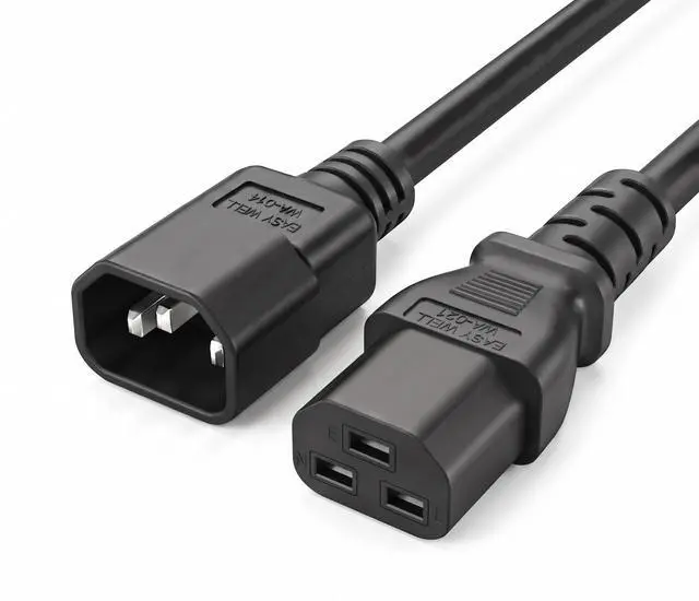 Main image of IEC C14 to C21 Heavy Duty Power Cord Plug,Black Color-Coded Connectors IEC 320 C14 to C21(C19) Computer Power Cable Replacement,14 Gauge Power Cord, 6ft/1.8m Black