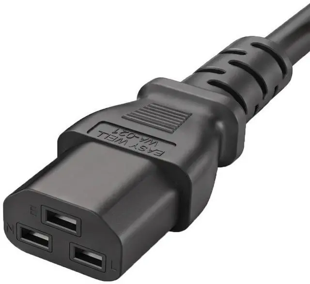 Alt view image 3 of 7 - IEC C14 to C21 Heavy Duty Power Cord Plug,Black Color-Coded Connectors IEC 320 C14 to C21(C19) Computer Power Cable Replacement,14 Gauge Power Cord, 6ft/1.8m Black