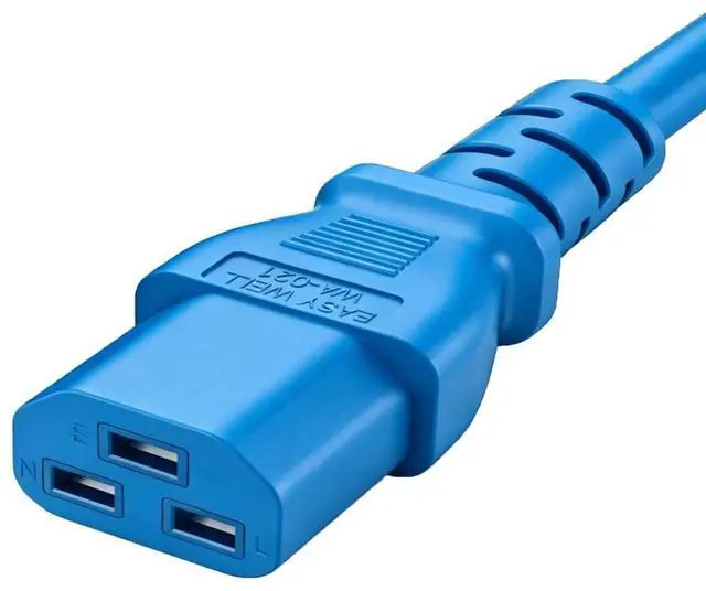 Alt view image 2 of 6 - IEC C14 to C21 Heavy Duty Short Power Cord Plug,Blue Color-Coded Connectors IEC 320 C14 to C21(C19) Computer Power Cable Replacement,14 Gauge Power Cord, 3ft/0.9m Blue