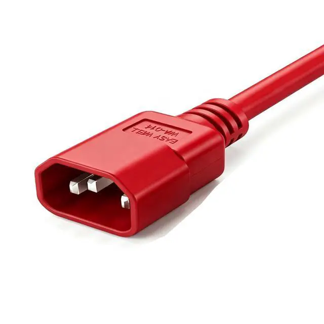 Alt view image 3 of 7 - IEC C14 to C21 Heavy Duty Short Power Cord Plug,Red Color-Coded Connectors IEC 320 C14 to C21(C19) Computer Power Cable Replacement,14 Gauge Power Cord, 2ft/0.6m Red