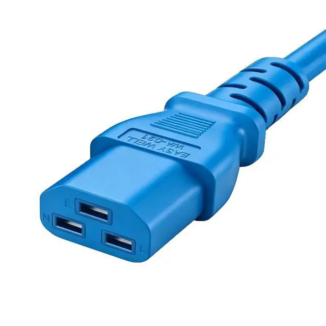 Alt view image 2 of 6 - IEC C14 to C21 Heavy Duty Short Power Cord Plug,Blue Color-Coded Connectors IEC 320 C14 to C21(C19) Computer Power Cable Replacement,14 Gauge Power Cord, 2ft/0.6m