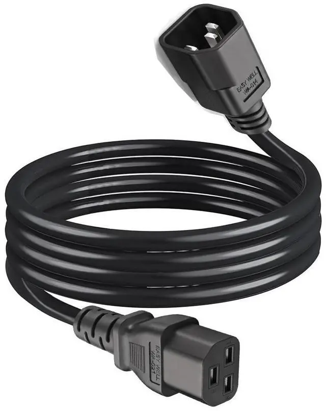 Alt view image 6 of 7 - IEC C14 to C21 Heavy Duty Power Cord Plug,Black Color-Coded Connectors IEC 320 C14 to C21(C19) Computer Power Cable Replacement,14 Gauge Power Cord, 6ft/1.8m Black