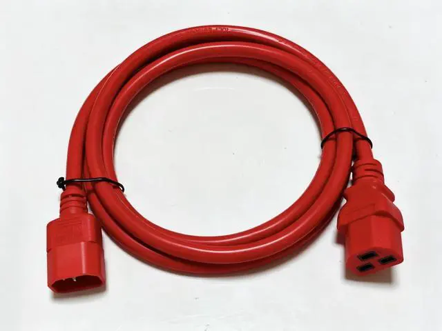 Alt view image 7 of 7 - IEC C14 to C21 Heavy Duty Power Cord Plug,Red Color-Coded Connectors IEC 320 C14 to C21(C19) Computer Power Cable Replacement,14 Gauge Power Cord, 6ft/1.8m Red