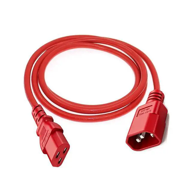 Alt view image 5 of 7 - IEC C14 to C21 Heavy Duty Short Power Cord Plug,Red Color-Coded Connectors IEC 320 C14 to C21(C19) Computer Power Cable Replacement,14 Gauge Power Cord, 2ft/0.6m Red
