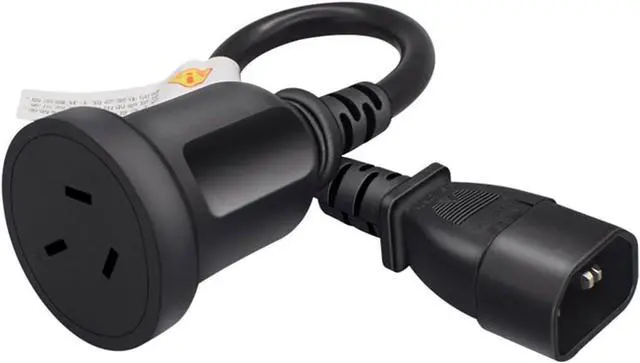Alt view image 5 of 7 - C14 to Au Short Power Cord 1 Foot,IEC 320 C14 Male Plug to Australia AU 3 Prong Female 1ft Power Cord PC,IEC Cable for Computer Cord Plug SAA Power Extension Cord