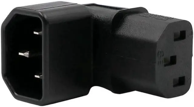 Alt view image 2 of 6 - (2-Pack) Up Angle Elbow PIug IEC C14 to C13 Power Converter Travel Plug Adapter,IEC 320 C14 to 90-Degree Up Angle IEC C13 Electrical Adapter,C13 C14 Cable Power Adapter(C14 to Up C13)