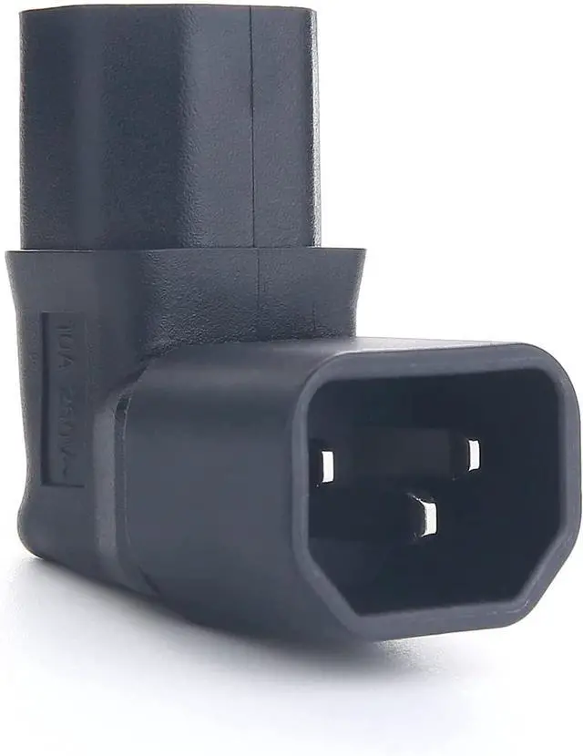 Alt view image 4 of 6 - (2-Pack) Up Angle Elbow PIug IEC C14 to C13 Power Converter Travel Plug Adapter,IEC 320 C14 to 90-Degree Up Angle IEC C13 Electrical Adapter,C13 C14 Cable Power Adapter(C14 to Up C13)