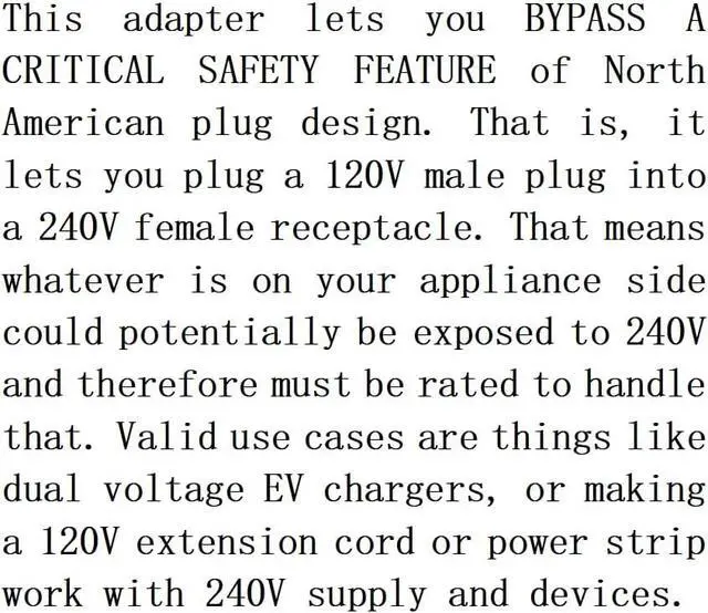 Alt view image 4 of 7 - NEMA 6-15P to 5-15R Travel Adapter NEMA Converter, NEMA6-15P Male to 5-15R Female Power Converter, 250V Outlet Adapter, US 3 Prong Electrical Adapter, 1-Pack