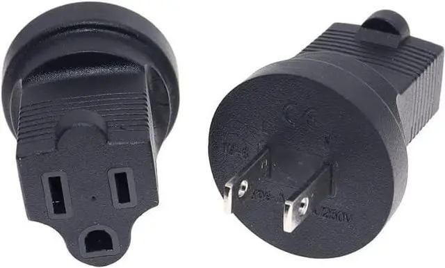 Alt view image 2 of 7 - NEMA 1-15P to 5-15R Power Converters,Toptekits NEMA1-15P Male to 5-15R Female Electrical Adapters,US 2-Prong to 3 Prong Travel Plug Adapter,nema Converter,1-Pack