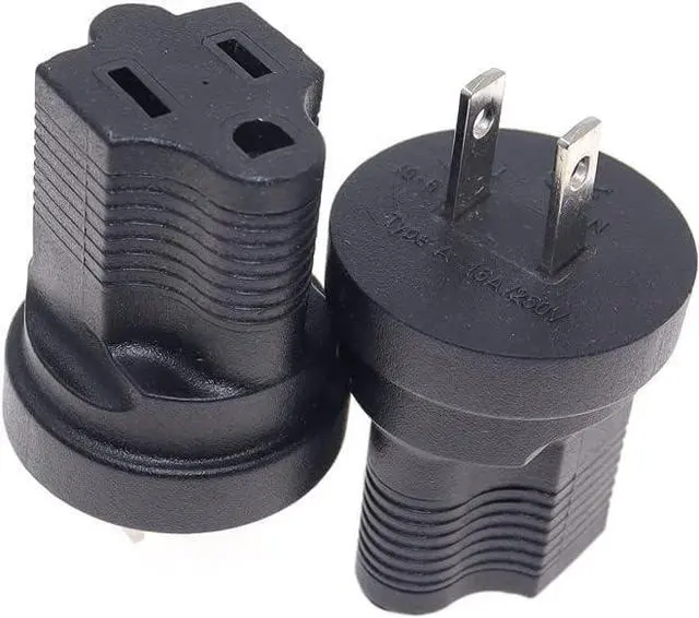 Alt view image 3 of 7 - NEMA 1-15P to 5-15R Power Converters,Toptekits NEMA1-15P Male to 5-15R Female Electrical Adapters,US 2-Prong to 3 Prong Travel Plug Adapter,nema Converter,1-Pack