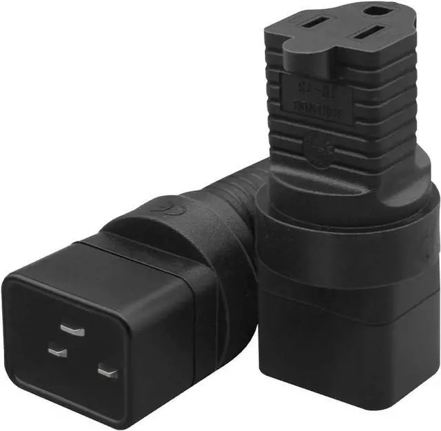 Alt view image 2 of 7 - IEC C20 to US 3 Prong 5-15R Power Converter Travel Plug Adapter, US 3 Prong NEMA 5-15R Female Socket to C20 Electrical Adapter, 1-Pack