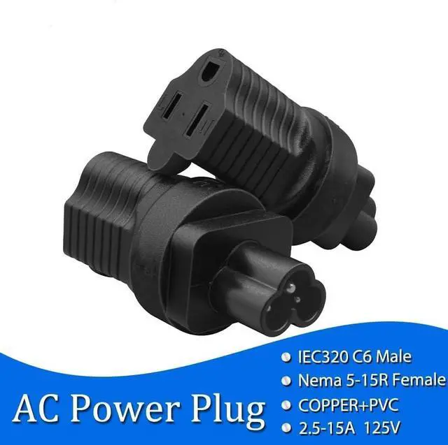 Alt view image 5 of 7 - IEC C6 to 5-15R Power Converter Electrical Adapter, US 3-Prong NEMA 5-15R Female Socket to C6 Travel Plug Adapter,NEMA Converter,IEC Adapter, 1-Pack