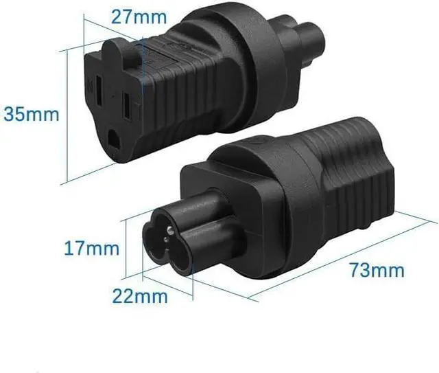 Alt view image 6 of 7 - IEC C6 to 5-15R Power Converter Electrical Adapter, US 3-Prong NEMA 5-15R Female Socket to C6 Travel Plug Adapter,NEMA Converter,IEC Adapter, 1-Pack