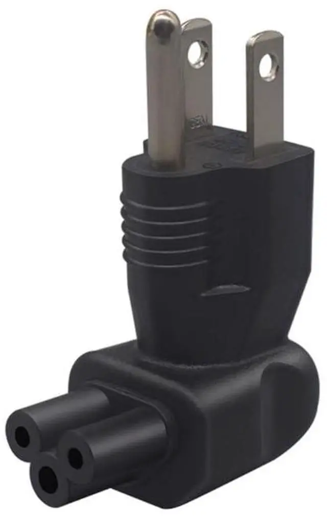 Alt view image 4 of 7 - NEMA 5-15P to C5 Elbow Plug Power Adapter, US 3 Prong Standard Plug to 3-Prong Female Right Angle IEC C5 Electrical Adapter, IEC Adapter,1-Pack