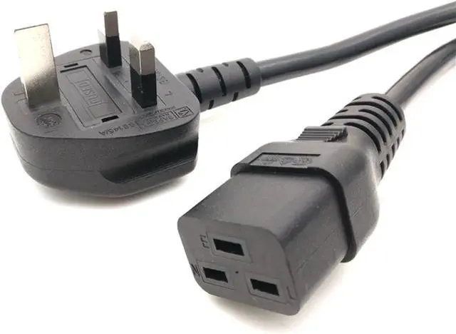 Alt view image 4 of 7 - BS1363 UK to C19 Short Power Cord Plug for PDU Chassis, UK BS1363 to IEC C19 Power Cable 240V, 13A 250V, 16AWG, 3ft/1m
