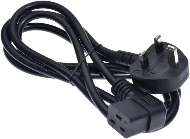Alt view image 4 of 7 - UK to C19 Elbow Plug Power Cord PC, UK BS1363 Male Plug to 90 Degree Right Angle IEC 320 C19 Power Cable for PDU Chassis UPS Server, 13A 250V 16AWG, 3ft/1m