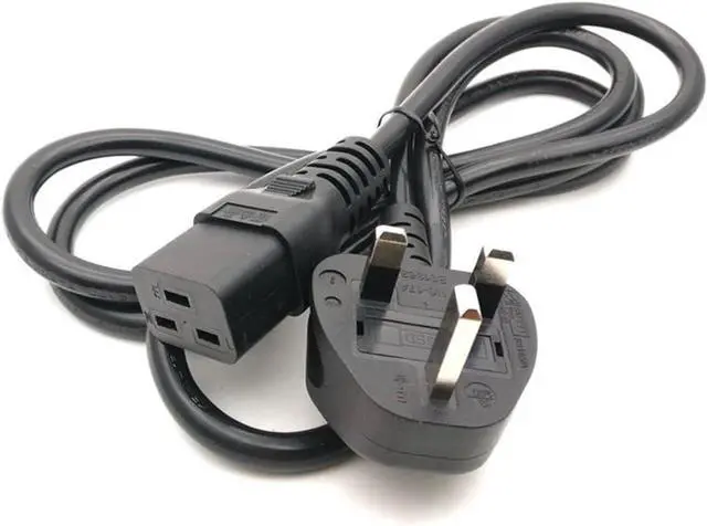 Alt view image 3 of 7 - UK to C19 Long Power Cord for PDU Chassis 13A 250V, UK BS1363 Male Plug to IEC C19 Connector Extension Lead, IEC Power Cable 220V,16AWG, 16ft/5m