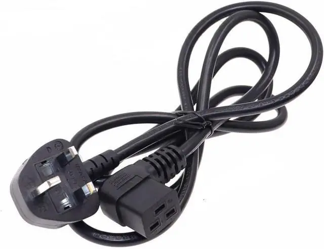 Alt view image 3 of 7 - UK to C19 Long Heavy Duty Power Cord,Toptekits UK BS1363 to 90-Degree Left Angle IEC 320 C19 Computer Power Cable Replacement,England/Scotland/Ireland/Hongkong BS1363 Power Cord PC,16AWG,10ft/3m