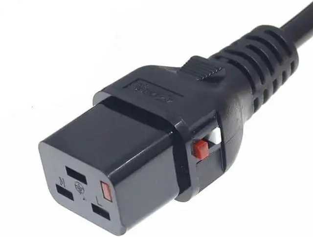 Alt view image 4 of 7 - UK to Lock C19 Power Cord Plug, UK BS1363 to IEC 320 C19 with Push Lock Power Cord, England/Scotland/Ireland/Hongkong/Singapore Computer Power Cable Replacement, 16AWG, 6ft/1.8m