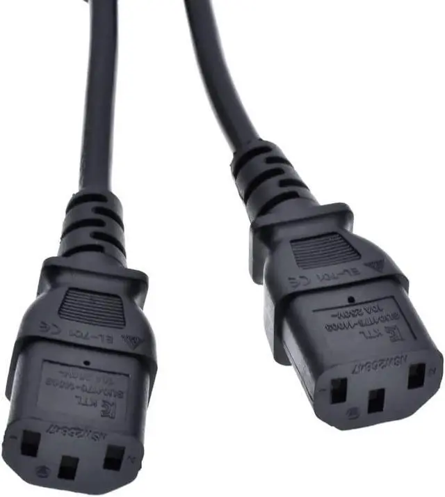 Alt view image 5 of 7 - IEC C20 to Dual C13 Y Splitter Heavy Duty Power Cord 12AWG, C20 to 2*C13 Y Split Multi IEC Cable, C19 Power Strip Dual Monitor Power Cable, UL Listed, Black, 3ft/1m