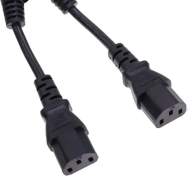 Alt view image 5 of 7 - C20 to Dual C13 Y-Splitter Heavy Duty Power Cord, 12AWG Server PDU Cable, C20 to Two C13 Y Split Dual IEC, C19 Power Splitter, Multi IEC Cable, UL Listed, Black, 6ft/2m