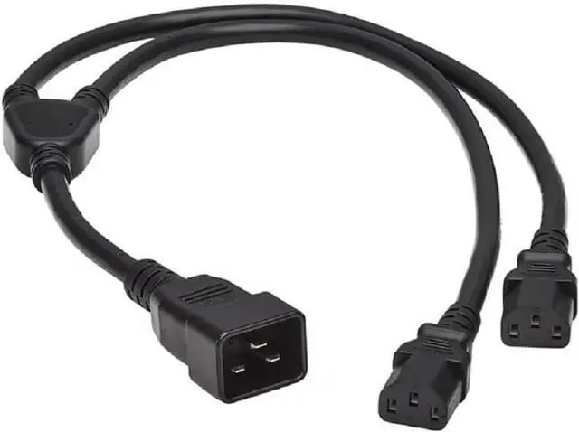 Alt view image 2 of 7 - IEC C20 to Dual C13 Y-Splitter Heavy Duty Power Cord PC, 12AWG Server PDU Computer Power Cable, C20 to 2XC13 Y Split Multi IEC Cable C13 Splitter, UL Listed (8ft/2.5m)