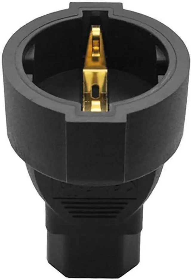 Alt view image 6 of 7 - 2-Pack IEC C14 to European Schuko Female Socket Power Converter Travel Plug Adapter, IEC 320 C14 Male to Europe CEE7 Female Socket Electrical Adapter For UPS PDU,IEC Power Connector