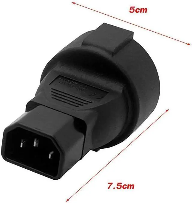 Alt view image 7 of 7 - 2-Pack IEC C14 to European Schuko Female Socket Power Converter Travel Plug Adapter, IEC 320 C14 Male to Europe CEE7 Female Socket Electrical Adapter For UPS PDU,IEC Power Connector