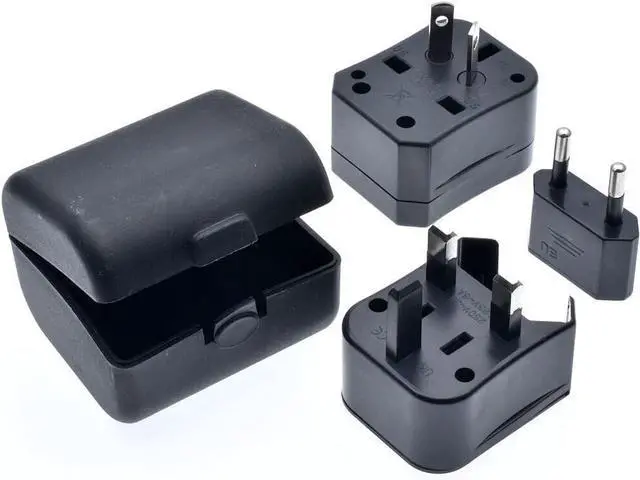 Main image of All in One Universal Power Adapter Travel Converter, Three-in-One Global Travel Conversion 3 Sockets Plugs Universal Plug Adapter International Travel Plug Adapter US/AU/EU/UK (Black)