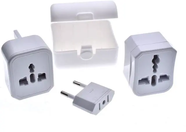 Main image of All in One Universal Power Adapter, Three-in-One Global Travel Conversion 3 Sockets Plugs Universal Adapter Travel Abroad Converter Household Plugs US/AU/EU/UK, White